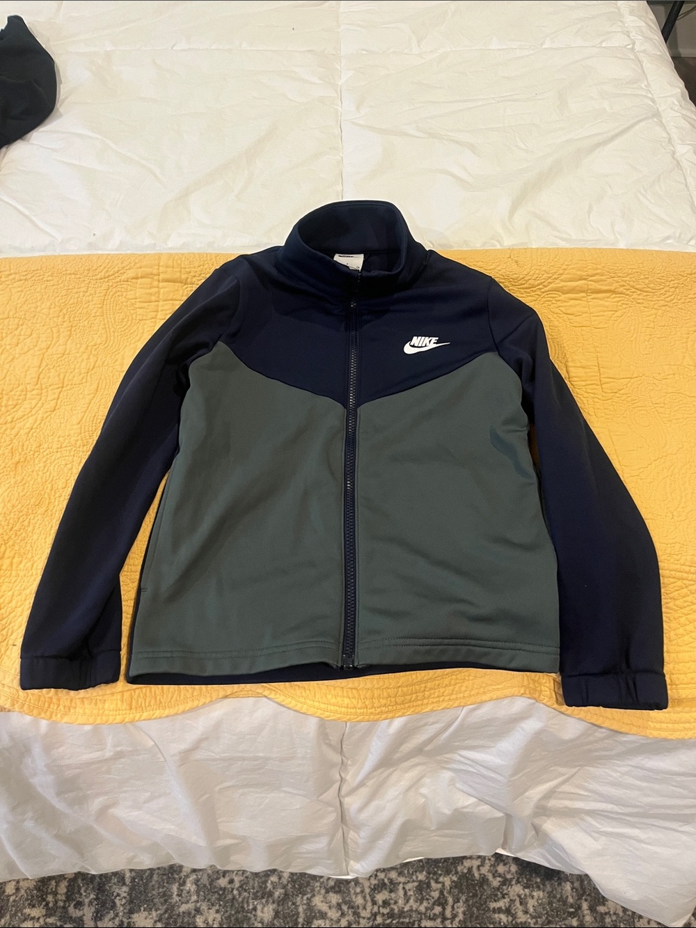 Nike Navy and Olive Green Full-Zip Kids Jacket